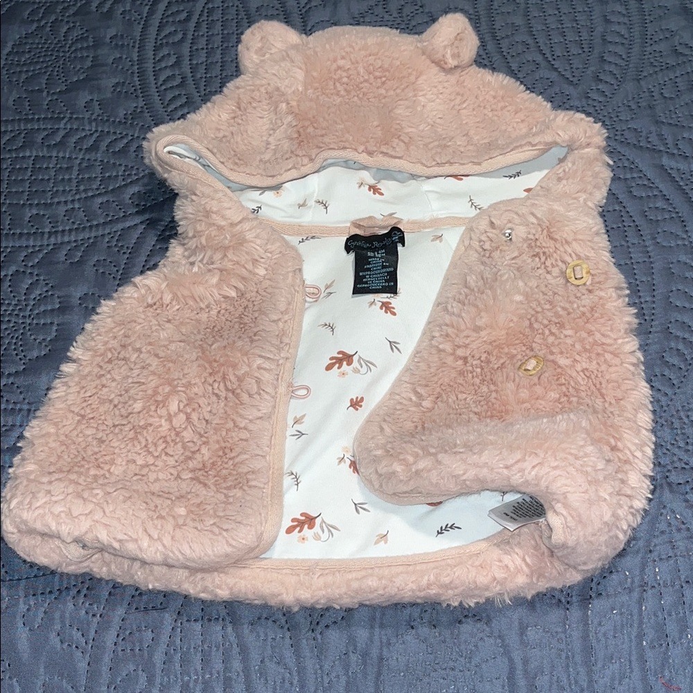 Cynthia Rowley Pink Baby Vest with Hood Ears
